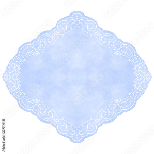 Bild auf Leinwand Hand draw graphic lace frame, isolated on white background, for wedding invitati