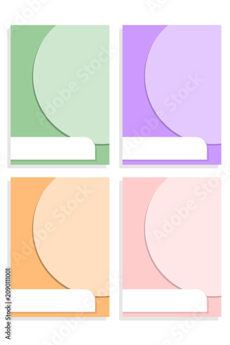 Blank abstract vertical card template set with pastel colorful paper cut curve shadow texture is perfect for creative commercial greeting invitation brochure and modern infographic layout decoration