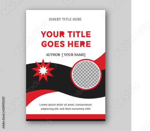 Modern Red and Black Abstract Flyer Template with Photo Placeholder
