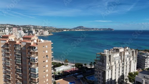 Aerial View of Calpe Coast and Mediterranean Sea Alicante Spain