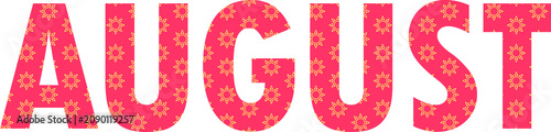 august text sticker, summer month