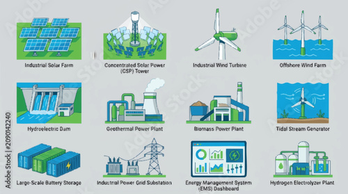 Industrial Wind Turbines Renewable Energy.