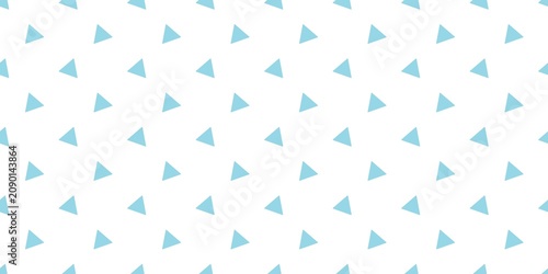 Tablou pe pânză Vibrant cyan blue tiny triangles floating gracefully on a clear white canvas