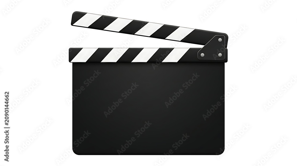 Fototapeta premium Classic movie film clapperboard isolated on white background