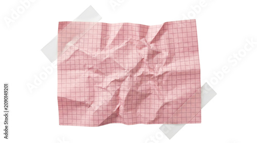 Pink crumpled paper texture background.
