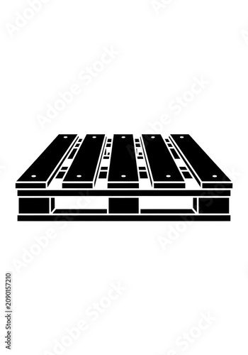 Black wooden pallet on white background.