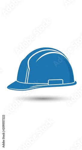 Blue Safety Hard Hat Icon Illustration.