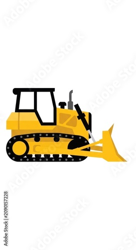 Yellow Bulldozer Heavy Machinery Construction Equipment.