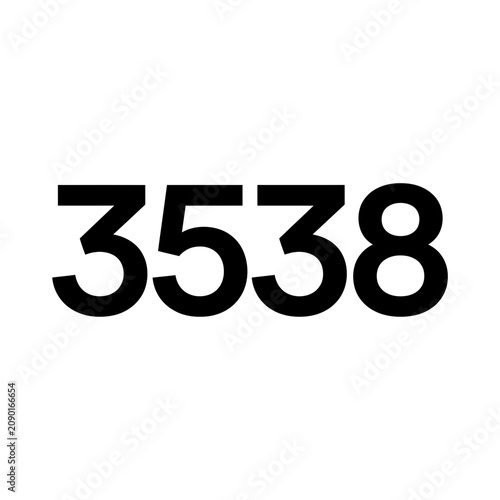 Bold Black Number 3538 on White Background