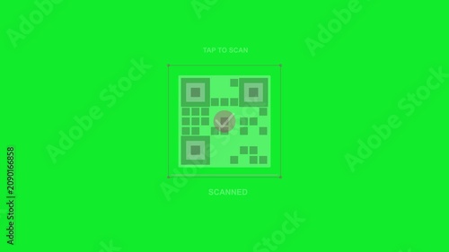 A focused QR code is centered against a green background, framed by digital targeting elements and the directive 'TAP TO SCAN' for user action.