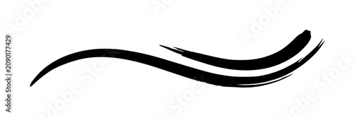 Dynamic black brush stroke wave graphic for artistic design elements