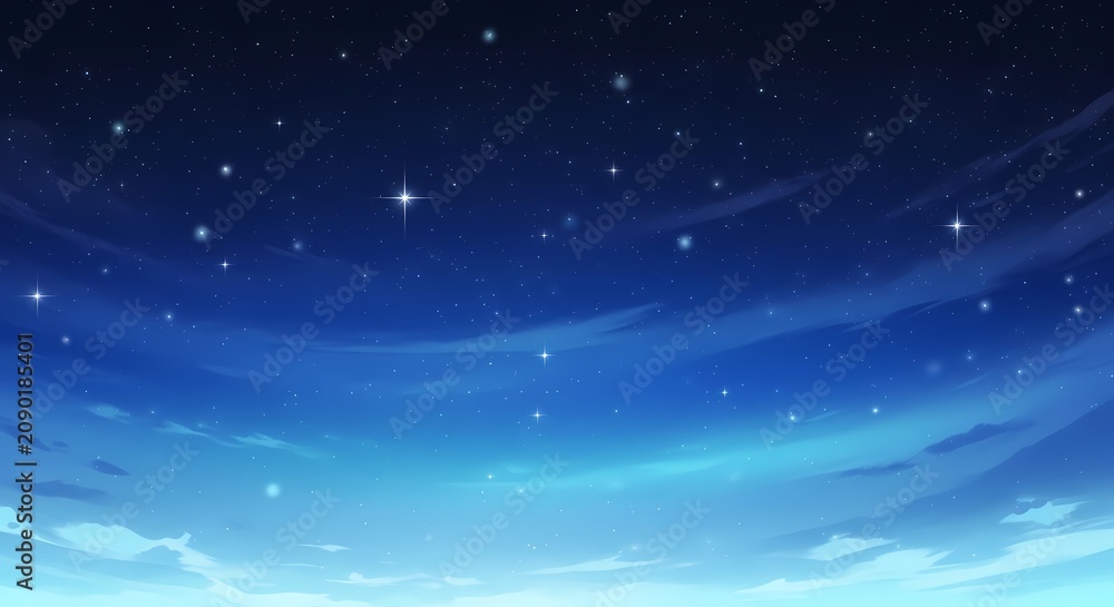 Fototapeta premium Night sky with stars and clouds.