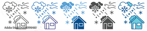 Foto Winter Storm icon set multiple style collection