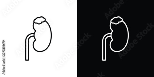 Fotografía Adrenal gland icon editable pictogram bundle