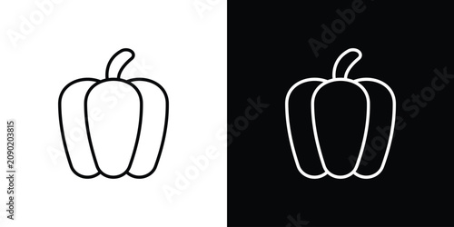 Bell pepper icon editable pictogram bundle
