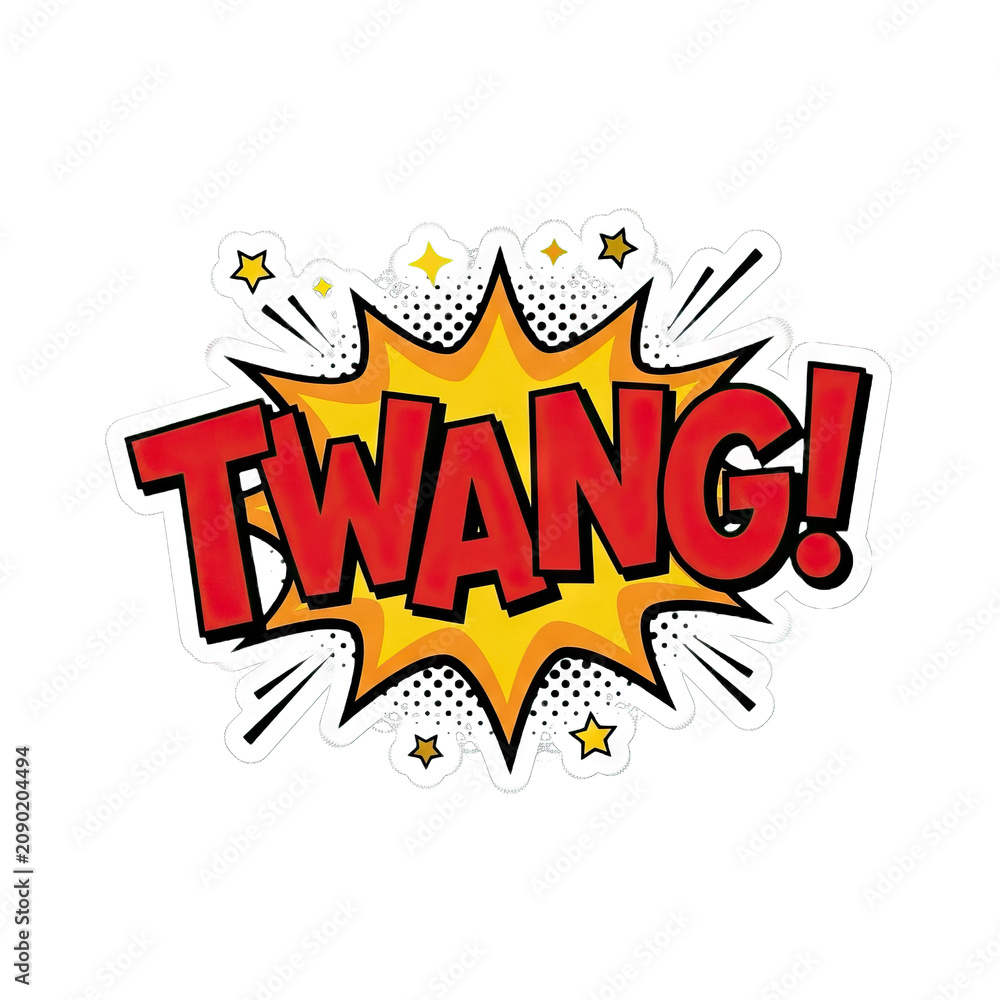 Εκτύπωση καμβά Twang! Comic Book Sound Effect Word Isolated