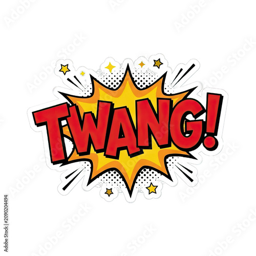 Canvas-taulu Twang! Comic Book Sound Effect Word Isolated