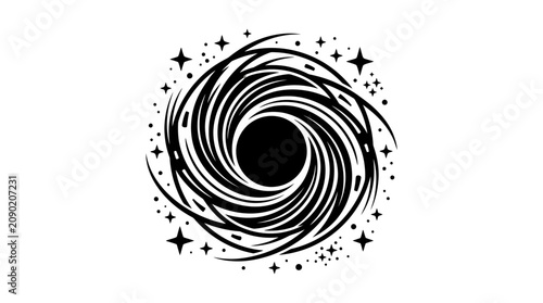 Abstract Swirling Black Hole with Stars