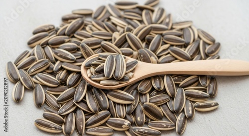 Realistic Professional Photo of Sunflower Seeds (Kuaci) With Natural Food Styling and Detailed Texture