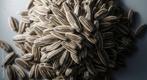 Realistic Professional Photo of Sunflower Seeds (Kuaci) With Natural Food Styling and Detailed Texture
