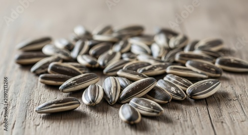 Realistic Professional Photo of Sunflower Seeds (Kuaci) With Natural Food Styling and Detailed Texture