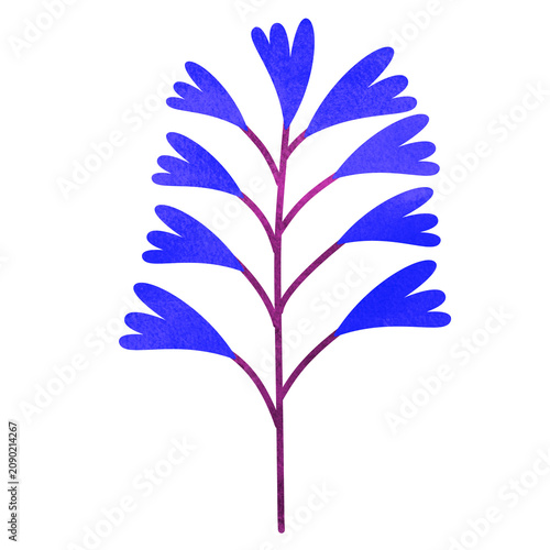 Obraz na plátně blue feathery leaves arranged on a thin straight stem
