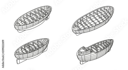 Canvastavla Wireframe lifeboats for maritime vessel construction