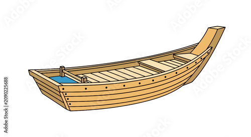 Canvastavla Traditional wooden fishing boat with simple plank design