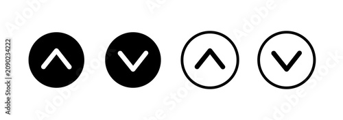Bild auf Leinwand Up and down button icon set