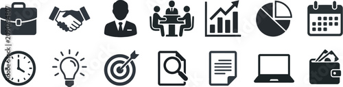 Business and productivity icons set
