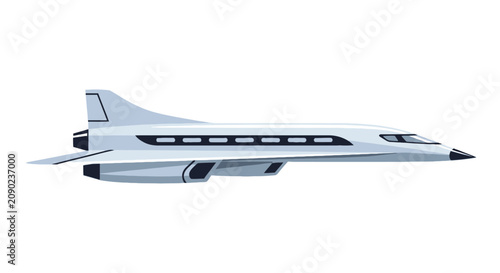 Fotografi Supersonic commercial airliner flying at high altitude