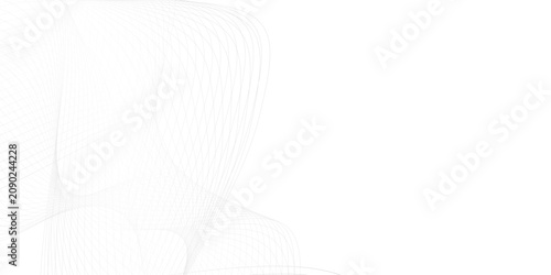 Tableau sur toile Abstract white background with silver wave lines