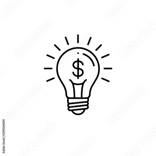 Light Bulb with Dollar Sign - Idea Generation and Financial Innovation.