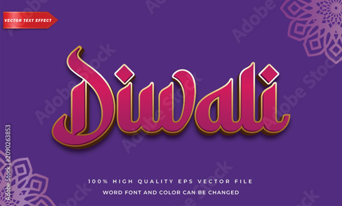 Editable diwali text effect