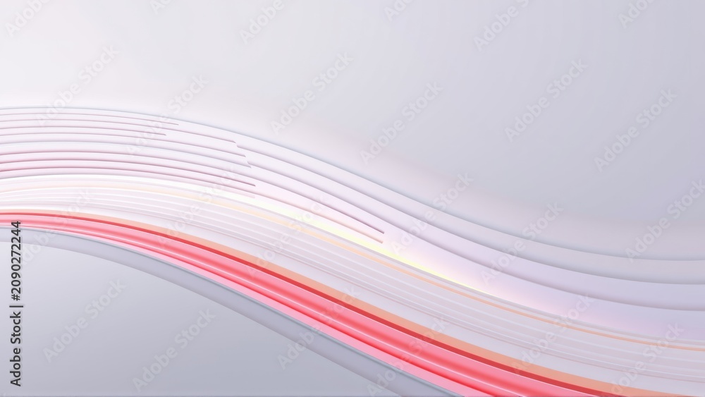 Obraz premium Abstract waves, soft colors, flowing lines. Minimalist design, gentle curves create dynamic visual effect. Light shades dominate composition.