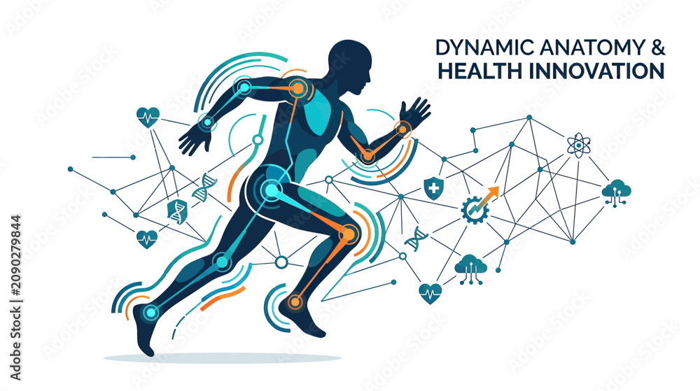 Fototapeta premium Dynamic Human Anatomy and Health Innovation Graphic