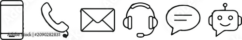 Foto Customer service communication icons