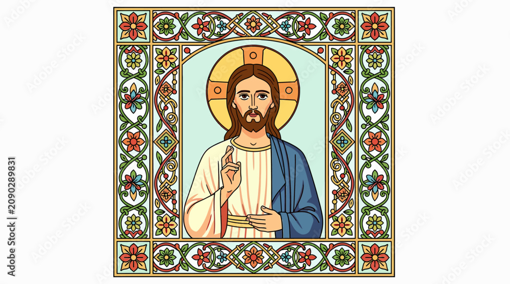 Fototapeta premium Jesus Christ icon, sacred art