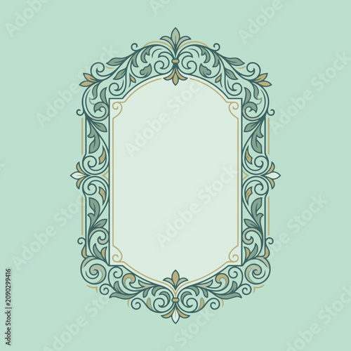 An elegant vintage floral frame design on a soft background