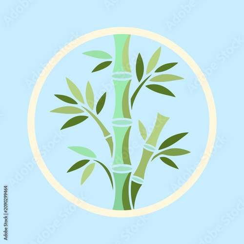 A simple illustration of green bamboo stalks in a circle