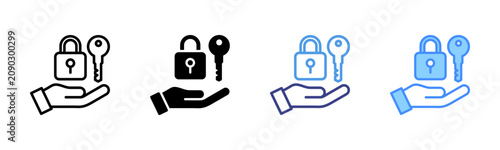 Foto Access Control Icon Set Multiple Style Collection