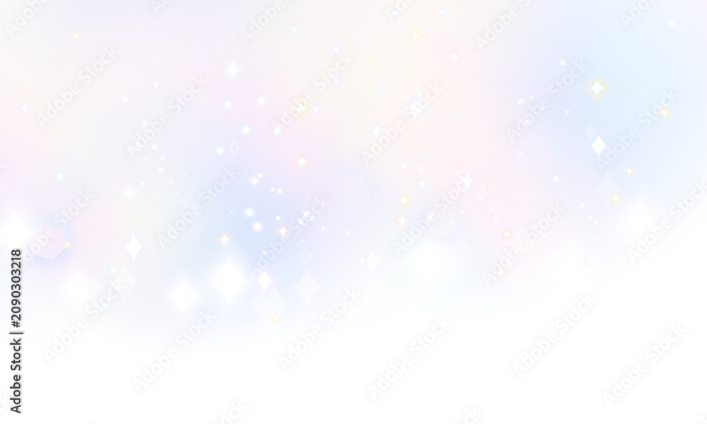 Naklejka premium キラキラが降る虹色背景