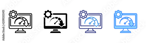 Performance Icon Set Multiple Style Collection