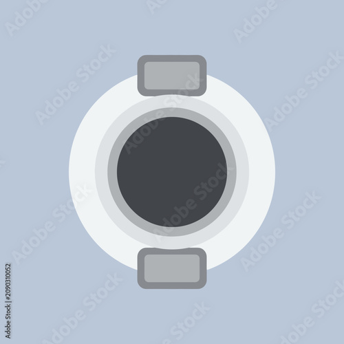 A minimalist graphic illustration of a simple circular button icon