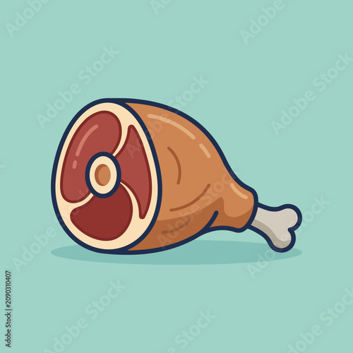 A simple illustration of a fresh piece of raw meat leg