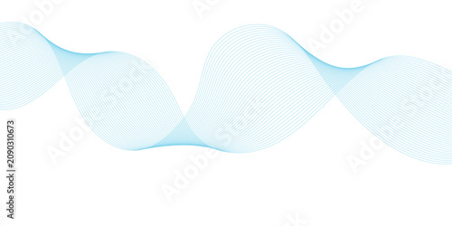 Dynamic fluid wave lines background with smooth blue colors. Abstract premium background with smooth flowing lines and copy space.