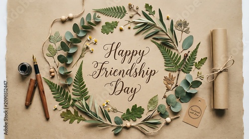 Handmade friendship day card with dried flowers and leaves friendship handmade