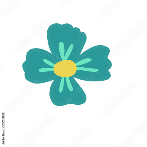 yellow flower on white background