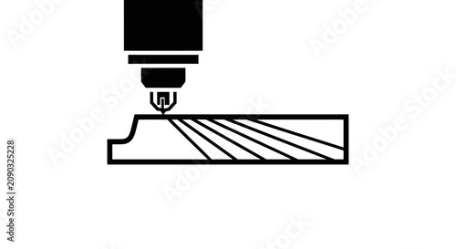 CNC Milling Machine Icon Representing Metal Cutting Process