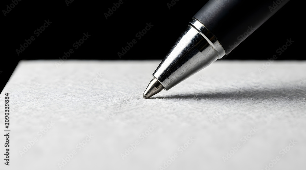 Fototapeta premium Pen writing on white paper.